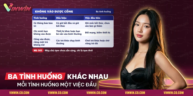Ba tình huống không vào được cổng khi nghi Vinwin bảo trì và việc đầu tiên cho từng trường hợp
