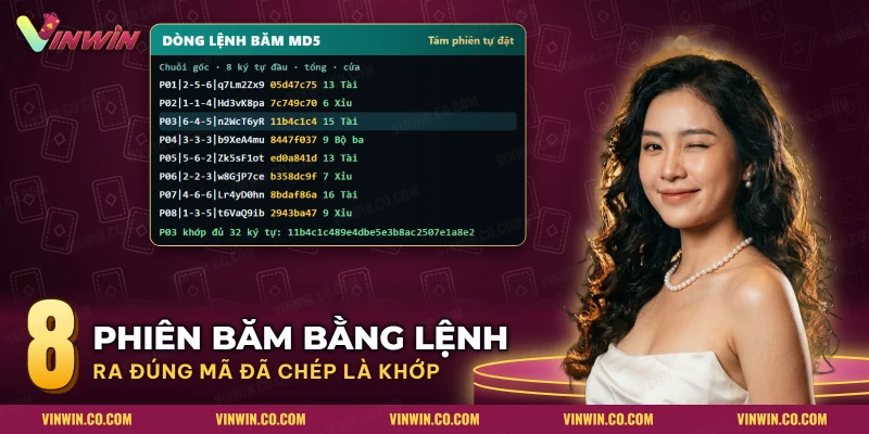 Cửa sổ dòng lệnh băm chuỗi gốc của tám phiên tài xỉu