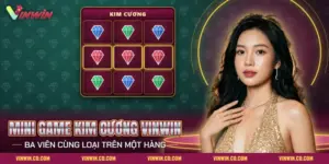 Mini game Kim Cương Vinwin với các cột viên đá quý dừng lại thành hàng